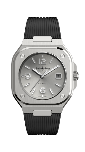 Bell & Ross BR05A-GR-ST/SRB : BR 05 Stainless Steel / Silver / Rubber