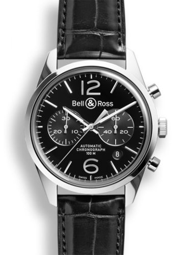 Bell & Ross BRG126BLSTSCR : BR 126 Officer Black Chronograph