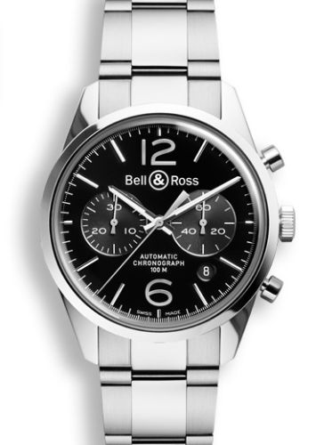 Bell & Ross BRG126BLSTSST : BR 126 Officer Black Chronograph