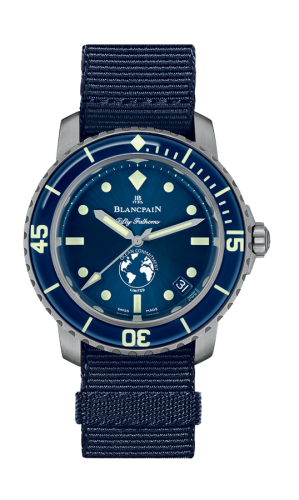 Blancpain 5008-11B40-52A : Fifty Fathoms Ocean Commitment III Blue / Blue / Blue NATO
