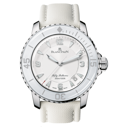 Blancpain 5015-1127-52A : Fifty Fathoms Automatique Stainless Steel / White / White Canvas