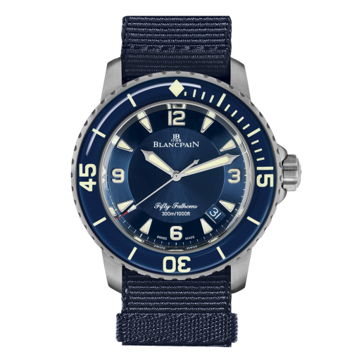 Blancpain 5015-12B40-NAOA : Fifty Fathoms Stainless Steel / Blue / Blue NATO