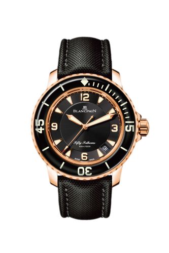 Blancpain 5015-3630-52A : Fifty Fathoms Automatique Red Gold / Black / Sailcloth