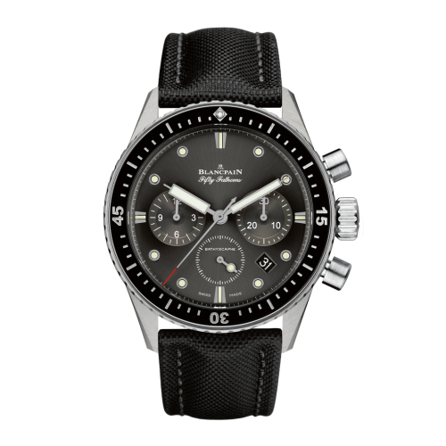 Blancpain 5200-1110-B52A : Fifty Fathoms Bathyscaphe Flyback Chronograph Stainless Steel / Grey / Black Canvas