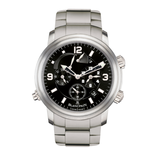 Blancpain 2041-1230-98B : Léman Réveil GMT Titanium / Black / Bracelet