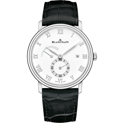 Blancpain 6606A-1127-55B : Villeret Ultraplate Power Reserve Date Stainless Steel / White