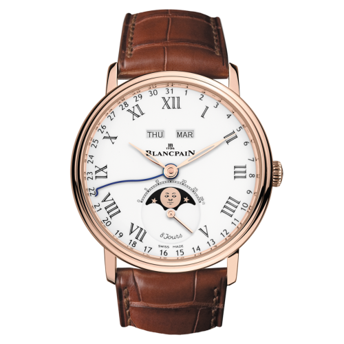 Blancpain 6639-3631-55B : Villeret Quantieme Complet 8 Jours Red Gold / Enamel