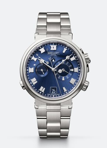 Breguet 5547TI/Y1/TZ0 : Marine Alarme Musicale Titanium / Blue / Bracelet