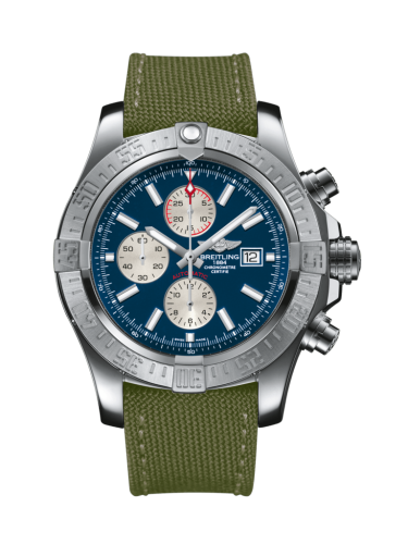 Breitling A1337111/C871/105W/A20BA.1 : Super Avenger II Stainless Steel / Mariner Blue / Military / Pin