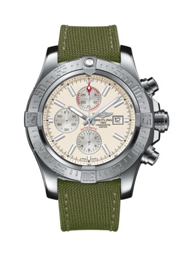 Breitling A1337111/G779/105W/A20BA.1 : Super Avenger II Stainless Steel / Stratus Silver / Military / Pin