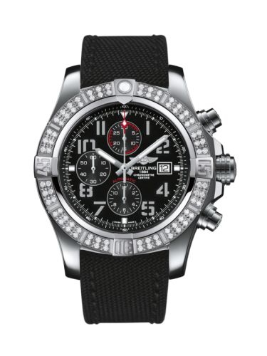 Breitling A1337153/BC28/104W/A20BA.1 : Super Avenger II Stainless Steel / Diamond / Volcano Black / Military / Pin