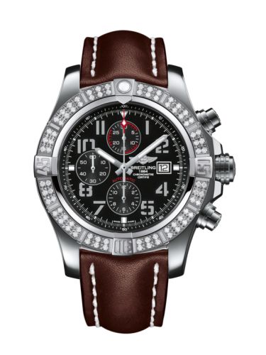 Breitling A1337153/BC28/443X/A20BA.1 : Super Avenger II Stainless Steel / Diamond / Volcano Black / Calf / Pin