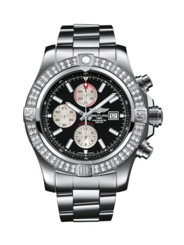 Breitling A1337153/BC29/168A : Super Avenger II Stainless Steel / Diamond / Volcano Black / Bracelet