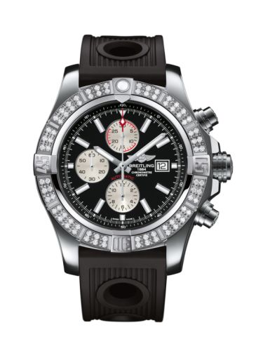 Breitling A1337153/BC29/201S : Super Avenger II Stainless Steel / Diamond / Volcano Black / Rubber / Pin