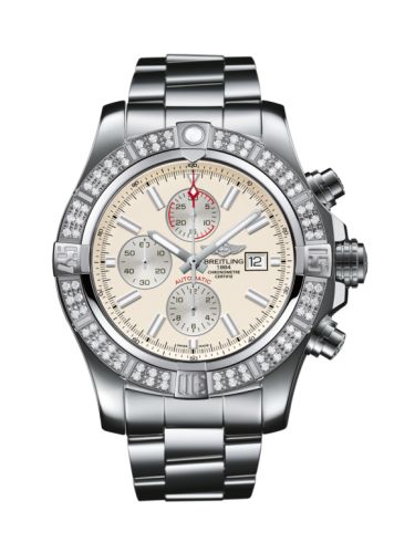 Breitling A1337153/G779/168A : Super Avenger II Stainless Steel / Diamond / Stratus Silver / Bracelet