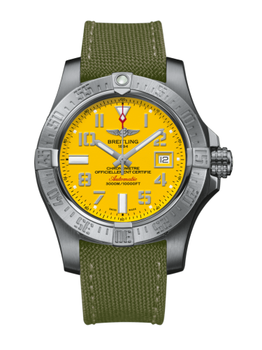 Breitling A1733110/I519/106W/A20BASA.1 : Avenger II Seawolf Stainless Steel / Cobra Yellow / Military / Pin