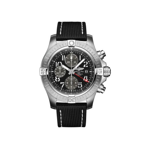 Breitling A24315101B1X1 : Avenger Chronograph GMT 45 Stainless Steel / Black / Strap - Pin