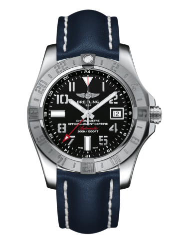 Breitling A3239011/BC34/105X/A20BA.1 : Avenger II GMT Stainless Steel / Volcano Black / Calf / Pin