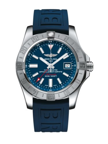 Breitling A32390111C1S2 : Avenger II GMT Stainless Steel / Mariner Blue / Rubber / Pin