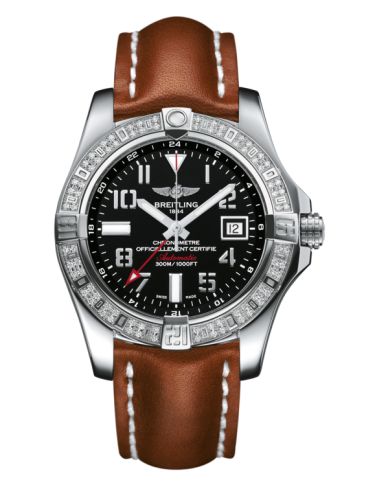 Breitling A3239053.BC34.433X : Avenger II GMT Stainless Steel / Diamond / Volcano Black / Calf