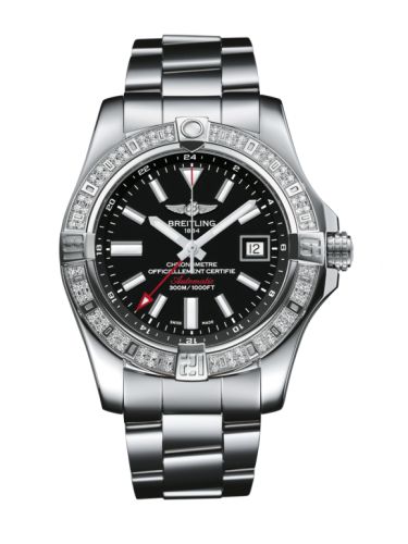 Breitling A3239053.BC35.170A : Avenger II GMT Stainless Steel / Diamond / Volcano Black / Bracelet