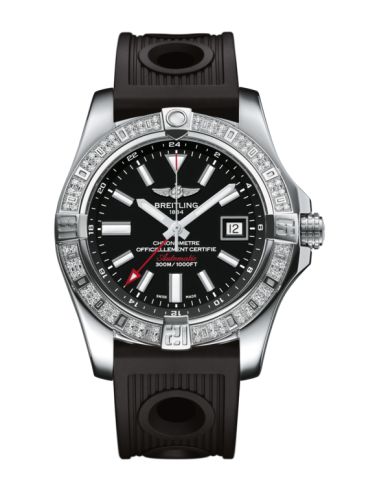 Breitling A3239053.BC35.200S : Avenger II GMT Stainless Steel / Diamond / Volcano Black / Rubber