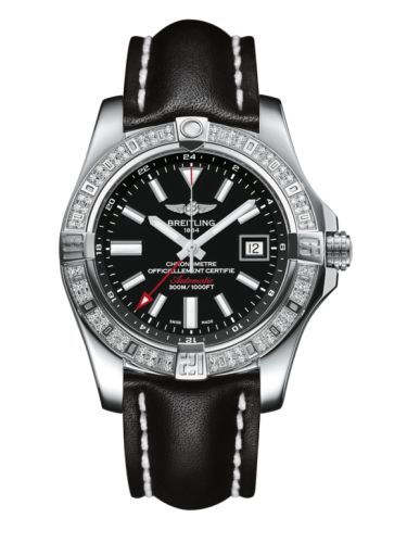 Breitling A3239053.BC35.435X : Avenger II GMT Stainless Steel / Diamond / Volcano Black / Calf