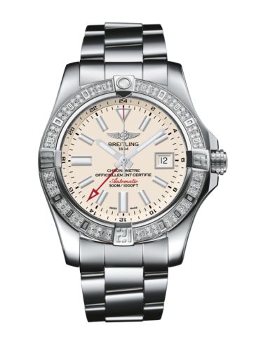 Breitling A3239053.G778.170A : Avenger II GMT Stainless Steel / Diamond / Stratus Silver / Bracelet