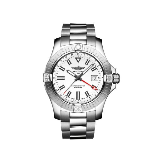 Breitling A32397101A1A1 : Avenger Automatic GMT 43 Stainless Steel / White / Bracelet