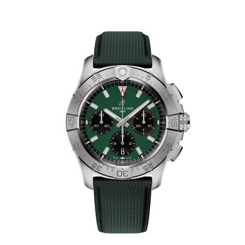 Breitling AB0146101L1X1 : Avenger B01 Chronograph 42 Stainless Steel / Green / Strap