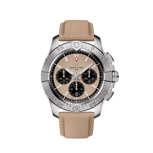 Breitling AB0147101A1X1 : Avenger B01 Chronograph 44 Stainless Steel / Sand / Strap