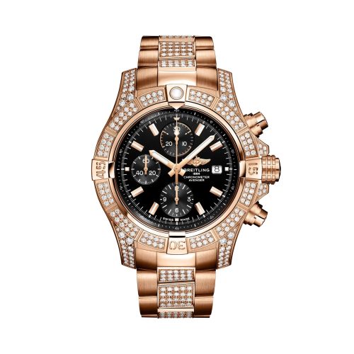 Breitling R13317721B1T1 : Avenger Chronograph 45 Red Gold - Diamond / Black / Bracelet
