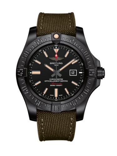 Breitling V1731010/BD12/105W/M20BASA.1 : Avenger Blackbird 48 Black Titanium / Volcano Black / Military / Pin