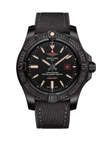 Breitling V17311AT.BD74.109W : Avenger Blackbird 44 Black Titanium / Diamond / Volcano Black / Military