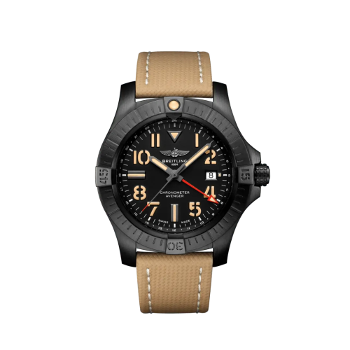 Breitling V32395101B1X2 : Avenger Automatic GMT 45 Night Mission / Black / Military / Folding