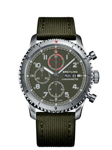 Breitling A133161A1L1X1 : Aviator 8 Chronograph 43 Stainless Steel / Curtiss Warhawk / Canvas / Tang