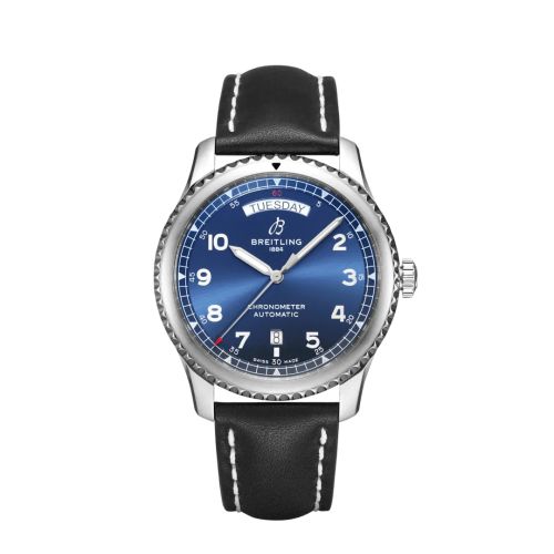 Breitling A45330101C1X4 : Navitimer 8 Automatic Day & Date 41 Stainless Steel / Blue / Black Calf / Folding