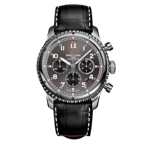 Breitling AB0119131B1P1 : Aviator 8 B01 Chronograph 43 Stainless Steel / Anthracite / Croco / Pin