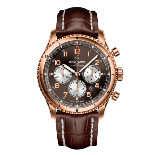 Breitling RB0119131Q1P2 : Aviator 8 B01 Chronograph 43 Red Gold / Bronze / Alligator / Folding