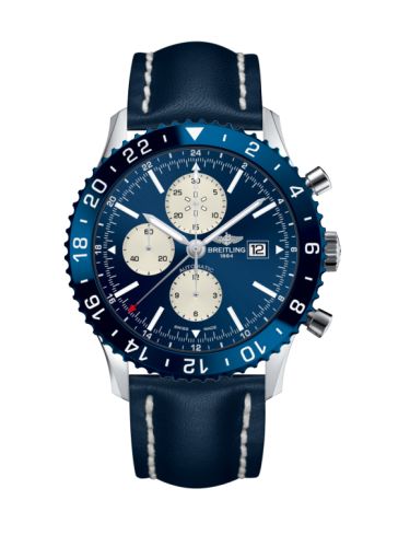 Breitling Y2431016.C970.101X : Chronoliner Stainless Steel / Blue / Calf