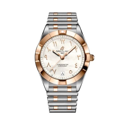 Breitling U773103A1A1U1 : Chronomat 32 Stainless Steel - Red Gold / MOP - Arabic / Rouleaux