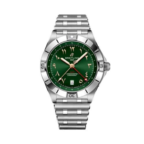 Breitling A32398A51L1A1 : Chronomat 40 GMT Stainless Steel / Green / Middle East