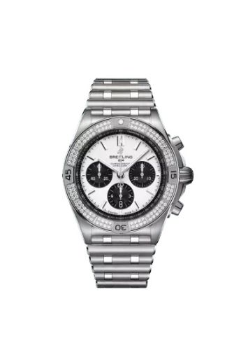 Breitling AB01346B1A1A1 : Chronomat B01 42 Stainless Steel - Diamond / White / Rubber