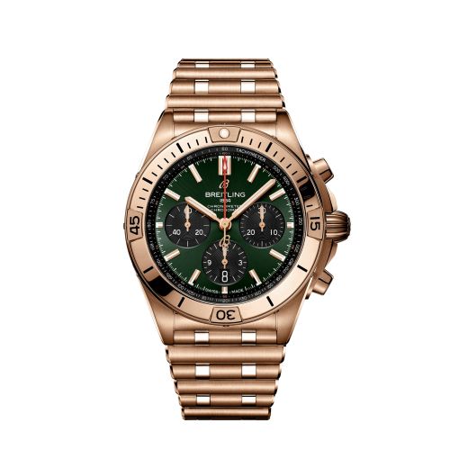 Breitling RB0134101L1R1 : Chronomat B01 42 Red Gold / Green / Rouleaux