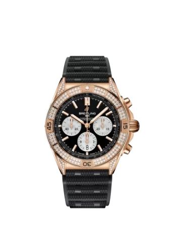 Breitling RB0134721B1S2 : Chronomat B01 42 Red Gold - Diamond / Black / Rubber