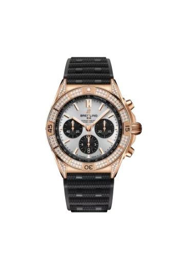 Breitling RB0134721G1S2 : Chronomat B01 42 Red Gold - Diamond / Silver / Rubber