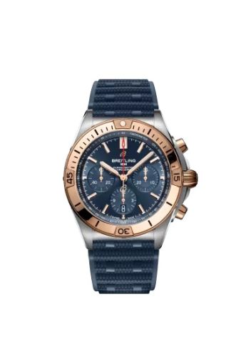 Breitling UB0134101C1S1 : Chronomat B01 42 Stainless Steel / Red Gold / Blue / Rubber