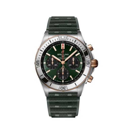 Breitling UB0134131L1S1 : Chronomat B01 42 Stainless Steel - Red Gold / Green / Rubber