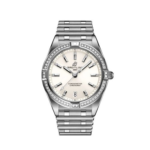 Breitling A77310591A1A1 : Chronomat 32 Stainless Steel - Diamond / White / Rouleaux