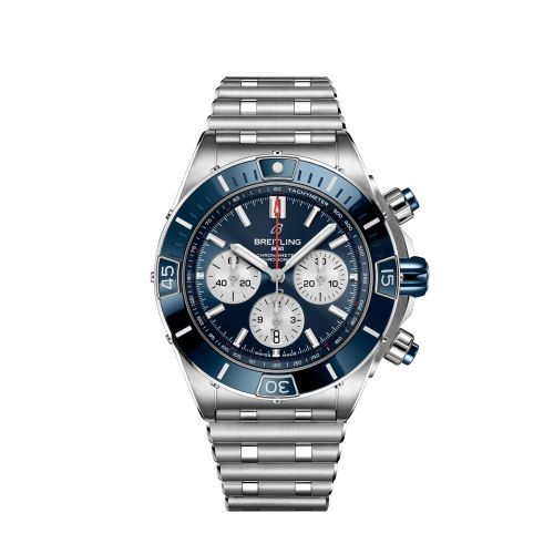 Breitling AB0136161C1A1 : Super Chronomat B01 44 Stainless Steel / Blue / Rouleaux